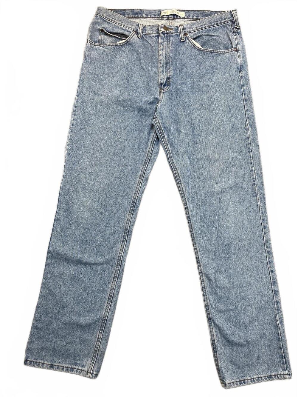 Lee Jeans Mens Medium Light Wash Denim Straight Leg Pants Workwear Regular